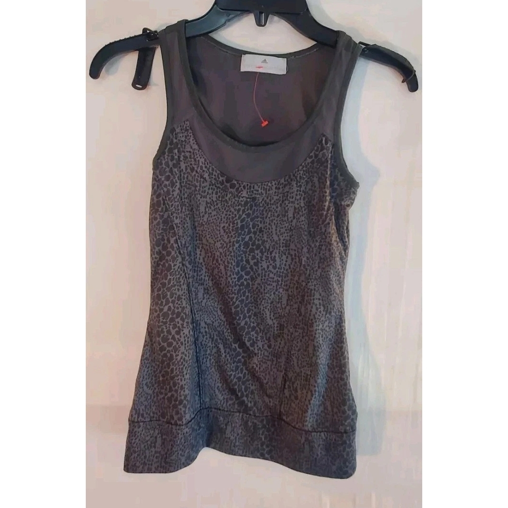 Adidas by Stella McCartney Olive and Gray Leopard Tank Top